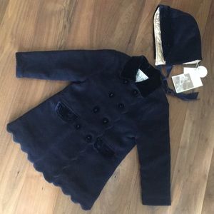 🎄⛄️Luxury Rachel Riley Navy Coat & Hat 3